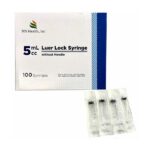 MN Health 5cc Luer Lock Syringe, 100 Blister Packs
