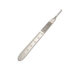 #4 Scalpel Handle with Ruler, 1/Pk. Stainless Steel. Flat Handle