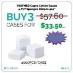 BUY 3 CASES CAPRA Gauze Non Woven / Non - Sterile - Premium Sponges By VASTMED 4000pcs-4"x4"-4Ply-case