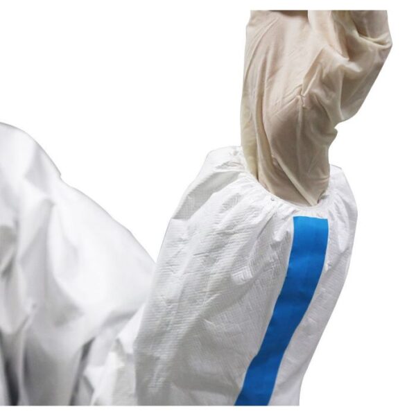 VASTMED Full White Hazmat Coverall Suit A+, Protective Chemical Plastic Coverall Suit 1pc