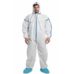 VASTMED White Hazmat Coverall Suit B, Protective Chemical Plastic Coverall Suit 1pc