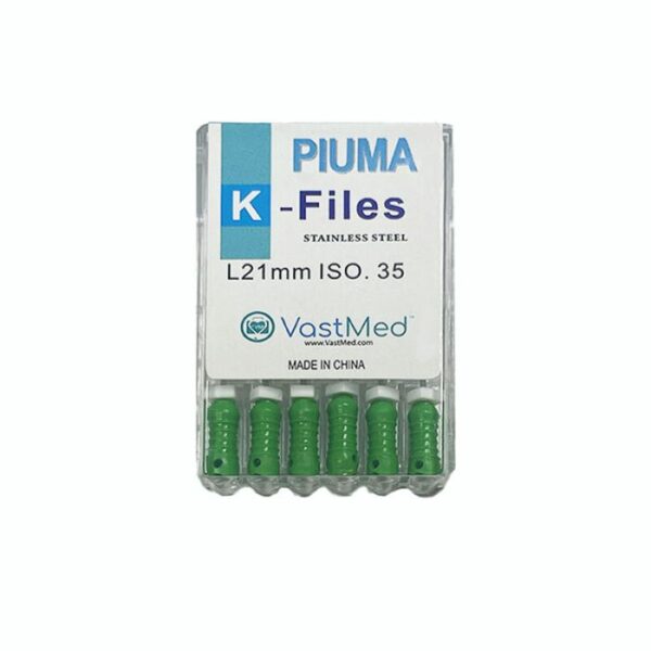 PIUMA K-File Stainless steel, Flex, A color coded. Multiple sizes-#35/Size 21mm
