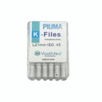 PIUMA K-File Stainless steel, Flex, A color coded. Multiple sizes-#45/Size 21mm