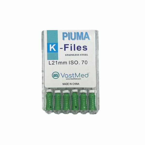 PIUMA K-File Stainless steel, Flex, A color coded. Multiple sizes-#70/Size 21mm