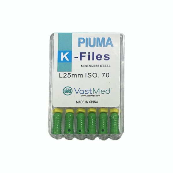 PIUMA K-File Stainless steel, Flex, A color coded. Multiple sizes-#70/Size 25mm