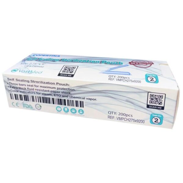 COPERTINA Sterilization Pouches-2.75x9" with Dual Indicators 200/CASE
