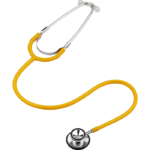 VASTMED Single-Patient Use Yellow Stethoscope, 2xSoft earplugs