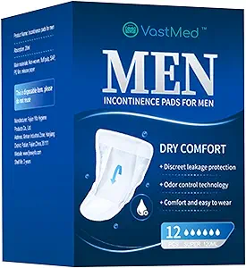 1PC VastGuards Men's Incontinence Pads by VASTMED | Disposable Male Guards for Men, Bladder Control Pads, Leak-Resistant Bladder Protector Guards | Male Bladder Leakage Pads
