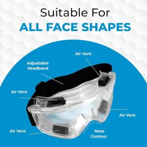 VASTMED Anti Fog Safety Goggles Over Glasses Protective Safety Goggle - 1 PCs