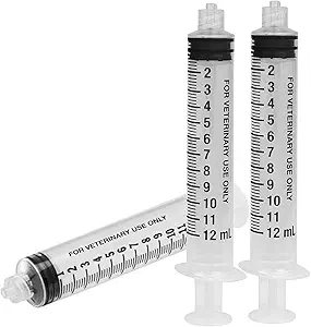 12ml Syringe without Needle by VASTMED | Clear Rubber Head Non Sterile Syringes Perfect for Scientific Labs, Industrial Art & Crafts