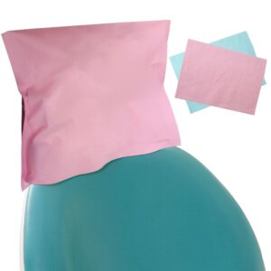 Dental Headrest Paper Cover 10"x13" by Vastmed | Disposable Dental Chair Sleeves Protector | Fluid Resistant Poly Backing Colored Sleeves for Headrest - Pink