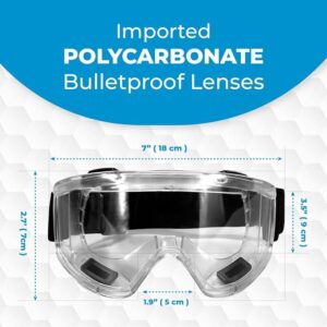 VASTMED Anti Fog Safety Goggles Over Glasses Protective Safety Goggle - 5 PCs