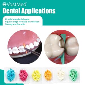 Dental Grade Assorted Dental Wooden Wedges by VASTMED | Edges Wood Interdental Wedge Teeth Interproximal Wedges Disposable Fixing Wedge | Professional Dental Wedge for Restoration