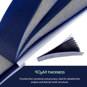 Dental Articulating Papers by Vastmed | Straight Shape Micron Bite Articulating Paper Doubled Side for Occlusal Adjustment