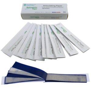 Dental Articulating Papers by Vastmed | Straight Shape Micron Bite Articulating Paper Doubled Side for Occlusal Adjustment