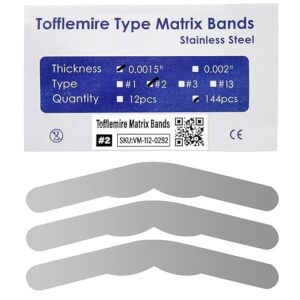 Dental Tofflemire Matrix Bands by Vastmed | Stainless Steel, Thickness .0015"/0.04mm
