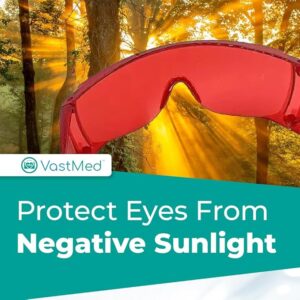 VASTMED Dental Red Goggles Laser Safety Glasses Dental Eyewear LED Protective Goggles for Wavelength Laser Treatment