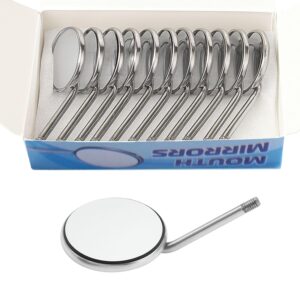 12 PCs Dental Anti-Fog Mouth Mirrors #5 (24mm) by VASTMED | Stainless Steel Dental Exam Mirror | Professional Dentist Mirror Tool | Autoclavable Oral Examination