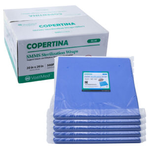 Product image Autoclave CSR Sterilization Wrap by Vastmed | SMMS Non Woven Sterilization with Steam & EO 60g Blue Non Sterile Pads Cellulose Paper Autoclave Wraps