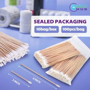 Cotton Tipped Applicators 3 Inch by Vastmed | Long Medical Cotton Swab with Wooden Sticks | Disposable Non Sterile Cotton Swabs for Multiple Uses - 3"