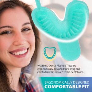 Disposable Dental Fluoride Trays by Vastmed | Dual Arch Fluorinated Foam Tray for Gel Foam