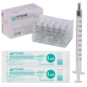 Disposable 1ml Syringe Without Needle by Vastmed | Luer Slip Tip Syringes, Sterile Individually Blister Packed | Individually Packaged Oral Syringe for Scientific Labs, Dispensing