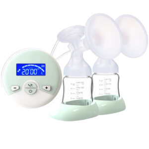 Hands-Free Breast Pump by VASTMED | Double Electric Pump with Strong Suction, 2 Modes, Leak-Resistant Design, LED Display, Portable, Includes 2 Crystal-Clear 5oz (150ml) Bottles
