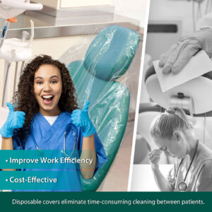 Dental Chair Covers by VASTMED | Clear Dental Chair Covers Sleeve for Covering Chair | Waterproof Plastic Cover Sleeves to Cover Back and Headrest