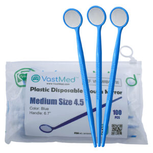 Disposable Dental Mirrors by VASTMED | Anti Fog Mouth Mirror Oral Dental Plastic Mirrors | Every Mirror Individually Wrapped for Dentist Adult