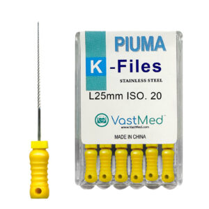 Piuma Hand K-Files Stainless Steel Tips by VASTMED | Root Canal Files Dental Endodontics Instrument for Removing Root Canal Wall & Dredging Root Canal