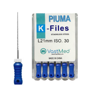 Piuma Hand K-Files Stainless Steel Tips by VASTMED | Root Canal Files Dental Endodontics Instrument for Removing Root Canal Wall & Dredging Root Canal