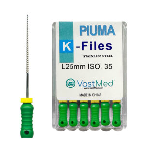 Piuma Hand K-Files Stainless Steel Tips by VASTMED | Root Canal Files Dental Endodontics Instrument for Removing Root Canal Wall & Dredging Root Canal