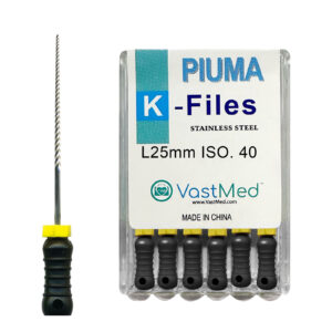 Piuma Hand K-Files Stainless Steel Tips by VASTMED | Root Canal Files Dental Endodontics Instrument for Removing Root Canal Wall & Dredging Root Canal