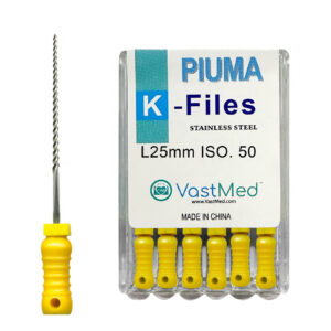 Piuma Hand K-Files Stainless Steel Tips by VASTMED | Root Canal Files Dental Endodontics Instrument for Removing Root Canal Wall & Dredging Root Canal