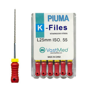 Piuma Hand K-Files Stainless Steel Tips by VASTMED | Root Canal Files Dental Endodontics Instrument for Removing Root Canal Wall & Dredging Root Canal