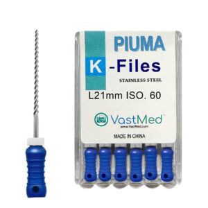 Piuma Hand K-Files Stainless Steel Tips by VASTMED | Root Canal Files Dental Endodontics Instrument for Removing Root Canal Wall & Dredging Root Canal