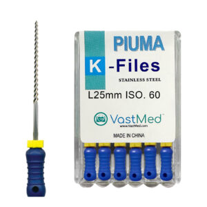 Piuma Hand K-Files Stainless Steel Tips by VASTMED | Root Canal Files Dental Endodontics Instrument for Removing Root Canal Wall & Dredging Root Canal