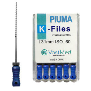 Piuma Hand K-Files Stainless Steel Tips by VASTMED | Root Canal Files Dental Endodontics Instrument for Removing Root Canal Wall & Dredging Root Canal
