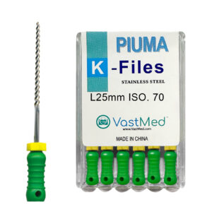 Piuma Hand K-Files Stainless Steel Tips by VASTMED | Root Canal Files Dental Endodontics Instrument for Removing Root Canal Wall & Dredging Root Canal