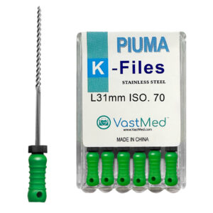 Piuma Hand K-Files Stainless Steel Tips by VASTMED | Root Canal Files Dental Endodontics Instrument for Removing Root Canal Wall & Dredging Root Canal