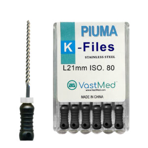 Piuma Hand K-Files Stainless Steel Tips by VASTMED | Root Canal Files Dental Endodontics Instrument for Removing Root Canal Wall & Dredging Root Canal