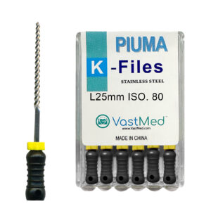 Piuma Hand K-Files Stainless Steel Tips by VASTMED | Root Canal Files Dental Endodontics Instrument for Removing Root Canal Wall & Dredging Root Canal