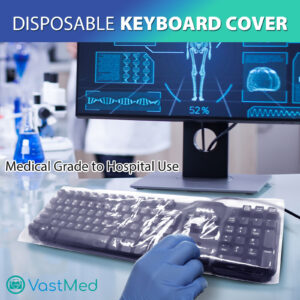 Disposable Keyboard Cover Sleeves 6"x18" by Vastmed | Universal Keyboard Sleeves Fully Covered Waterproof Anti Dust Keyboard Cover for Desktop Keyboard - 500 PCs