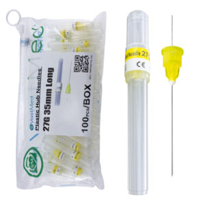 Dental Grade Plastic Hub Needles by VASTMED | Disposable Dental Needles Self-Threading Blunt Tip Needles