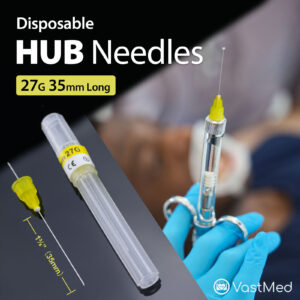Dental Grade Plastic Hub Needles by VASTMED | Disposable Dental Needles Self-Threading Blunt Tip Needles