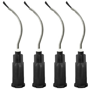 Dental Grade Pre Bent Needle Tip with Brush Padded 19g by VASTMED | Disposable Dental Pre-Bent Irrigation/Metal Infusor Delivery Needle Tips