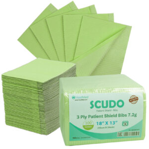 Dental Grade Scudo 7.2g 3Ply Dental Bibs by VASTMED | Soft & Waterproof Disposable Bib Sheet for Patients 13" x 18" | Dentist Tray Cover and Nail Table Cover Supplies