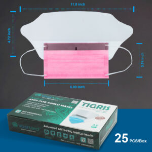 Tigris Disposable Face Mask with Shield Earloop Face Mask 3-Ply Protection Face Masks 4.0g | Disposable Mask with Shield for Adult Daily Wear