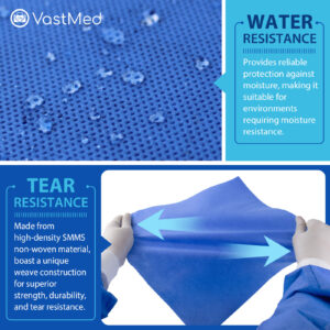 Product image Autoclave CSR Sterilization Wrap by Vastmed | SMMS Non Woven Sterilization with Steam & EO 60g Blue Non Sterile Pads Cellulose Paper Autoclave Wraps