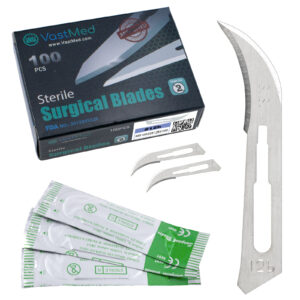 Surgical Blades by Vastmed | Stainless Steel Sterile Scalpel Blades Individually Wrapped